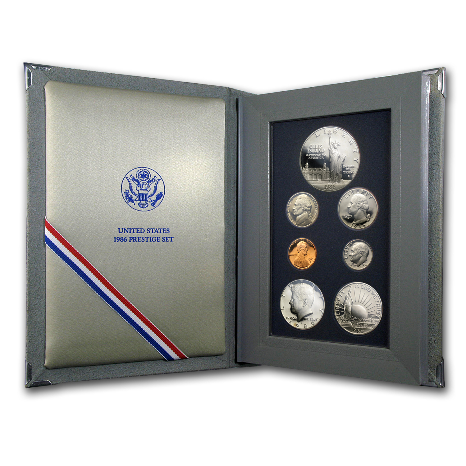 STATUE of LIBERTY-Silver DollarHalf Dollar Clad -Vintage 1986 Proof Set-US Mint